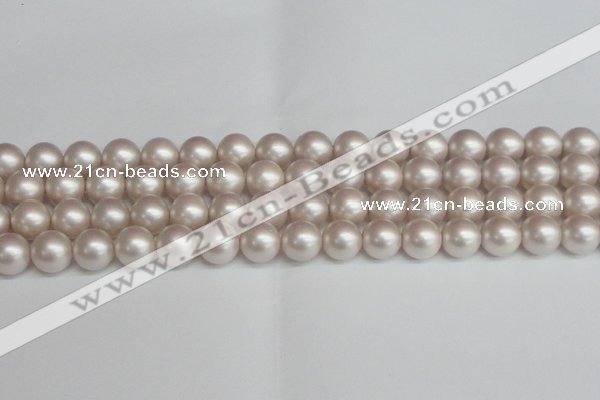 CSB1359 15.5 inches 12mm matte round shell pearl beads wholesale