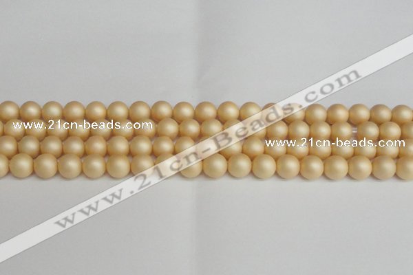 CSB1378 15.5 inches 10mm matte round shell pearl beads wholesale