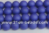 CSB1410 15.5 inches 4mm matte round shell pearl beads wholesale