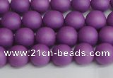 CSB1415 15.5 inches 4mm matte round shell pearl beads wholesale
