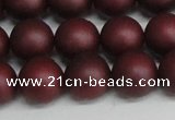 CSB1454 15.5 inches 12mm matte round shell pearl beads wholesale