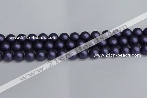 CSB1664 15.5 inches 12mm round matte shell pearl beads wholesale