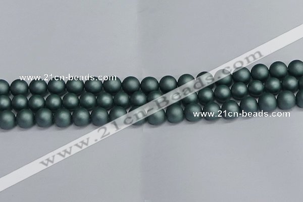 CSB1723 15.5 inches 10mm round matte shell pearl beads wholesale