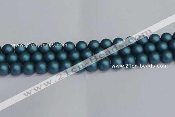 CSB1734 15.5 inches 12mm round matte shell pearl beads wholesale