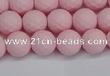 CSB1841 15.5 inches 6mm faceetd round matte shell pearl beads