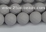 CSB1944 15.5 inches 12mm faceted round matte shell pearl beads