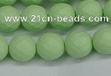 CSB1993 15.5 inches 10mm faceted round matte shell pearl beads