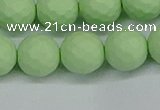 CSB1994 15.5 inches 12mm faceted round matte shell pearl beads