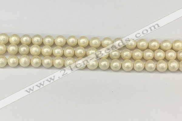 CSB2211 15.5 inches 6mm round wrinkled shell pearl beads wholesale