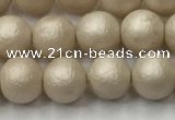CSB2371 15.5 inches 6mm round matte wrinkled shell pearl beads