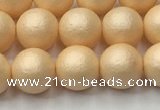 CSB2401 15.5 inches 6mm round matte wrinkled shell pearl beads