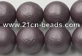 CSB2444 15.5 inches 12mm round matte wrinkled shell pearl beads