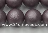 CSB2445 15.5 inches 14mm round matte wrinkled shell pearl beads