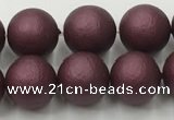 CSB2452 15.5 inches 8mm round matte wrinkled shell pearl beads
