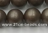 CSB2515 15.5 inches 14mm round matte wrinkled shell pearl beads