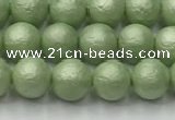 CSB2531 15.5 inches 6mm round matte wrinkled shell pearl beads