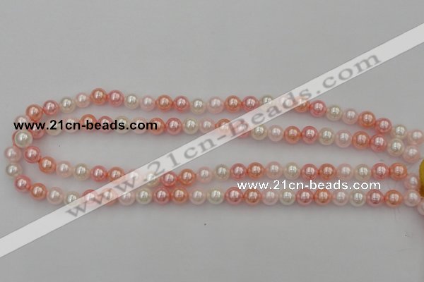 CSB302 15.5 inches 8mm round mixed color shell pearl beads