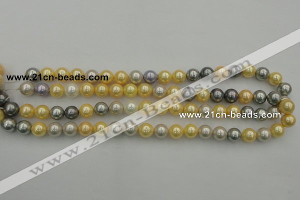 CSB334 15.5 inches 10mm round mixed color shell pearl beads