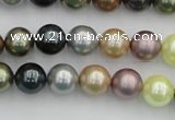 CSB339 15.5 inches 10mm round mixed color shell pearl beads
