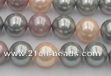CSB365 15.5 inches 12mm round mixed color shell pearl beads