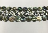 CSB4171 15.5 inches 14*14mm coin abalone shell beads wholesale