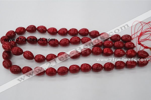 CSB554 15.5 inches 12*15mm whorl teardrop shell pearl beads