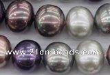 CSB714 15.5 inches 16*19mm oval mixed color shell pearl beads