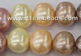 CSB715 15.5 inches 16*19mm oval mixed color shell pearl beads