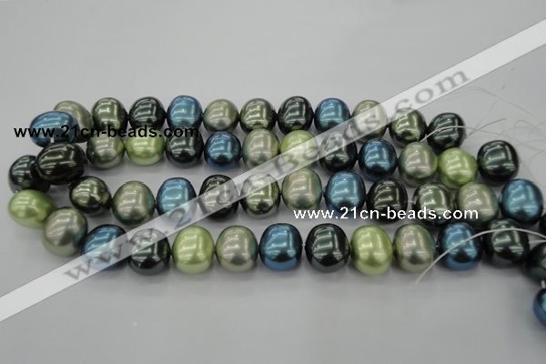 CSB719 15.5 inches 16*19mm oval mixed color shell pearl beads