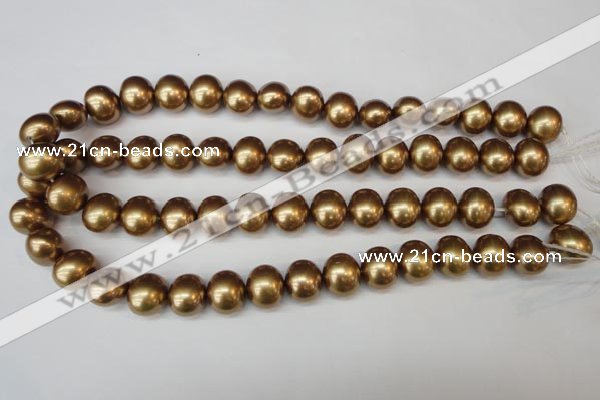 CSB805 15.5 inches 13*15mm oval shell pearl beads wholesale
