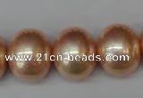 CSB828 15.5 inches 16*19mm oval shell pearl beads wholesale