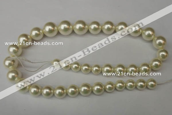 CSB931 15.5 inches 8mm - 16mm round shell pearl beads wholesale
