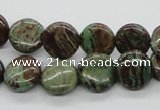 CSD01 15.5 inches 12mm flat round dyed stripe jasper gemstone beads