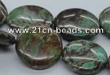 CSD03 15.5 inches 25mm flat round dyed stripe jasper gemstone beads