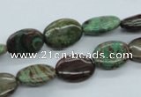 CSD04 15.5 inches 10*14mm oval dyed stripe jasper gemstone beads