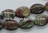 CSD05 15.5 inches 12*16mm oval dyed stripe jasper gemstone beads