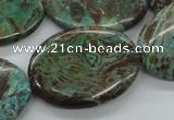 CSD09 15.5 inches 25*35mm oval dyed stripe jasper gemstone beads
