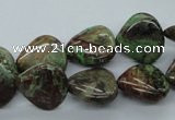 CSD14 15.5 inches 15*15mm heart dyed stripe jasper gemstone beads