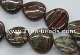 CSD15 15.5 inches 18*18mm heart dyed stripe jasper gemstone beads