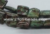 CSD16 15.5 inches 12*12mm square dyed stripe jasper gemstone beads
