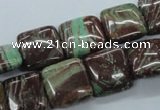 CSD17 15.5 inches 14*14mm square dyed stripe jasper gemstone beads
