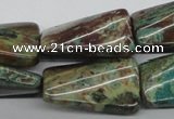 CSD20 15.5 inches 18*30mm twisted rectangle dyed stripe jasper beads