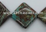 CSD22 15.5 inches 25*25mm diamond dyed stripe jasper gemstone beads