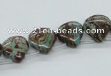 CSD24 13*13mm top-drilled teardrop dyed stripe jasper gemstone beads