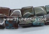 CSD28 15.5 inches 12*12mm square dyed stripe jasper gemstone beads