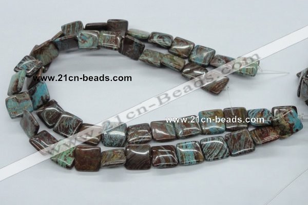 CSD29 15.5 inches 16*16mm square dyed stripe jasper gemstone beads