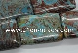 CSD33 15.5 inches 20*30mm rectangle dyed stripe jasper gemstone beads