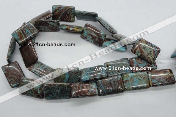 CSD33 15.5 inches 20*30mm rectangle dyed stripe jasper gemstone beads