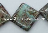 CSD34 15.5 inches 25*25mm diamond dyed stripe jasper gemstone beads