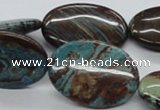 CSD35 15.5 inches 25*35mm oval dyed stripe jasper gemstone beads